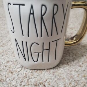 Rae Dunn Starry Night Mug with Gold Handle